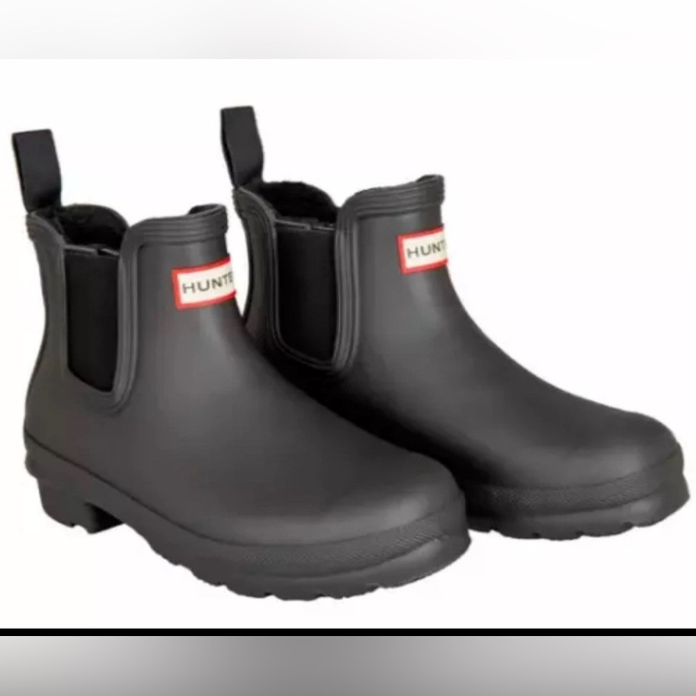 Hunter Womens Original Chelsea Waterproof Rain Ankle Boots Black Size 6 M US